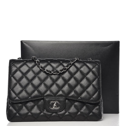 Chanel Caviar Quilted Jumbo Single Flap Black 15 of 15