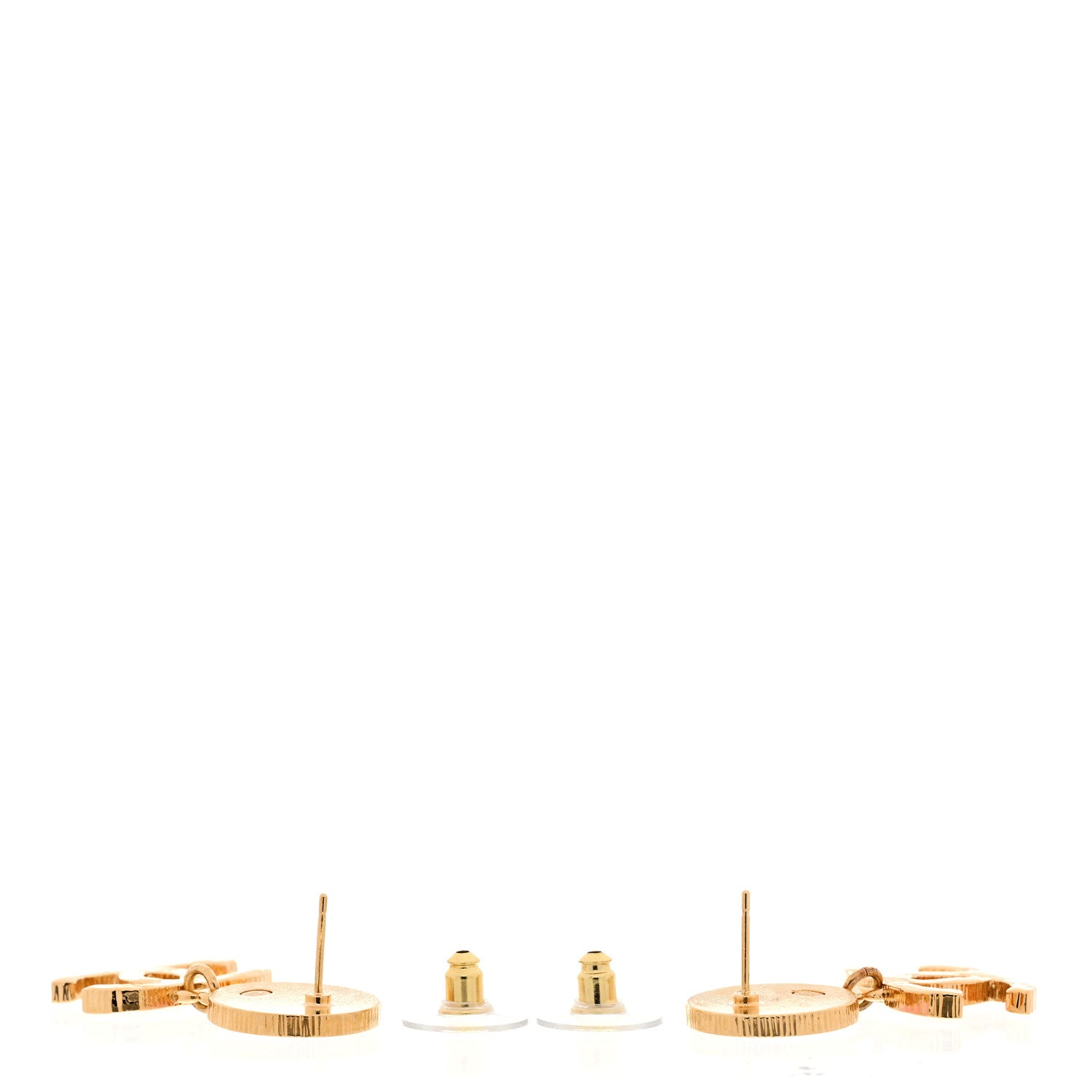 Chanel Enamel CC Drop Earrings Gold Pink 3 of 5