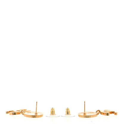 Chanel Enamel CC Drop Earrings Gold Pink 3 of 5