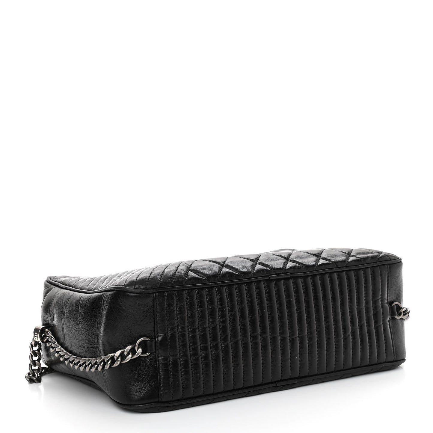 Glazed Calfskin Small Coco Boy Camera Case Black