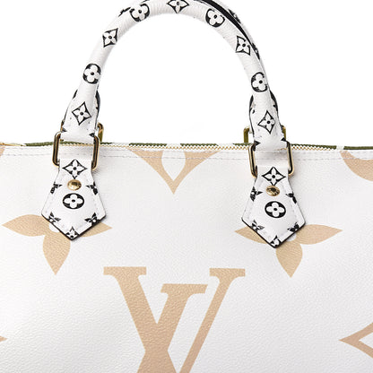 Louis Vuitton Monogram Giant Speedy Bandouliere 30 Kaki Beige 8 of 8