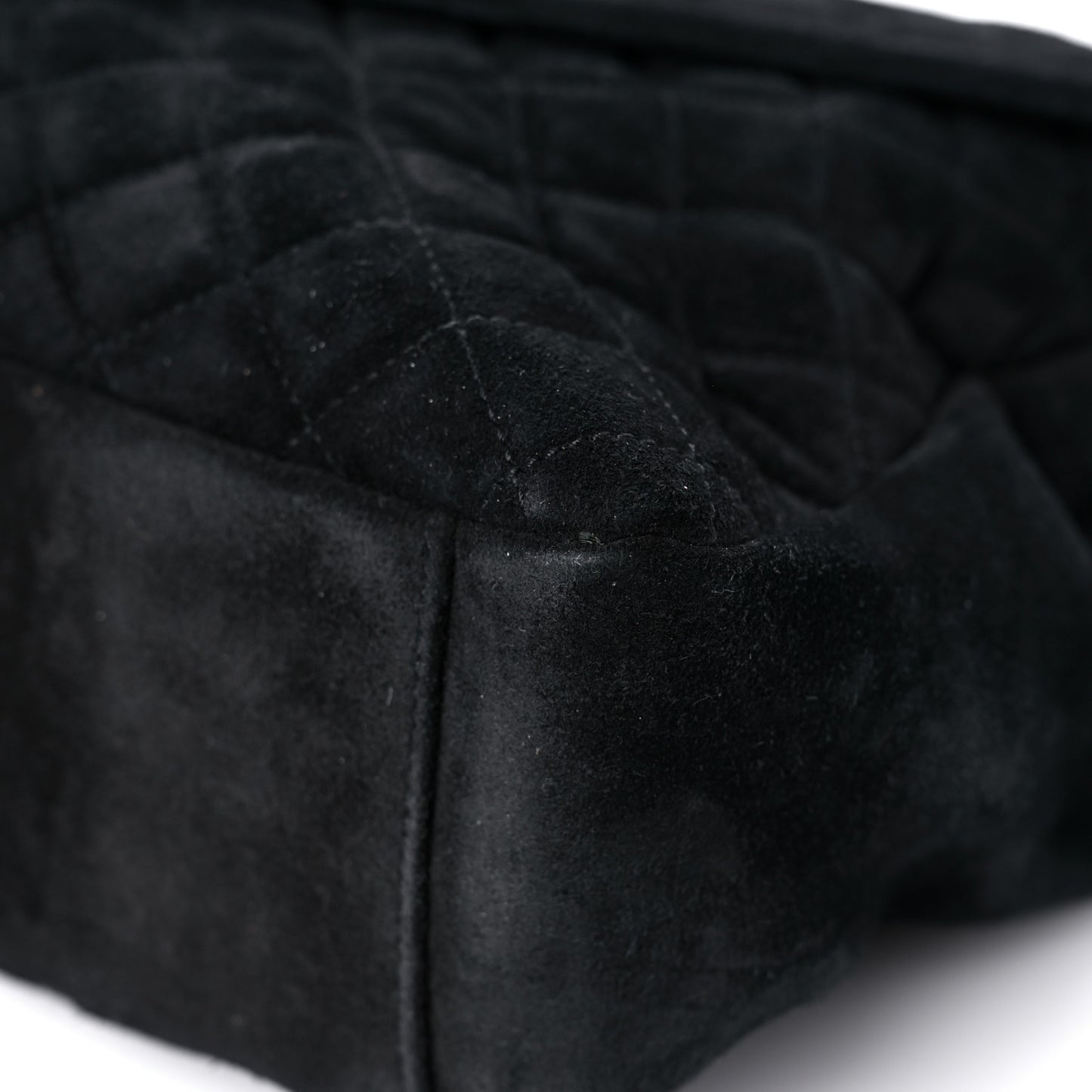 Suede Mixed Matelasse Tri-Quilt Large Monogram Envelope Satchel Black