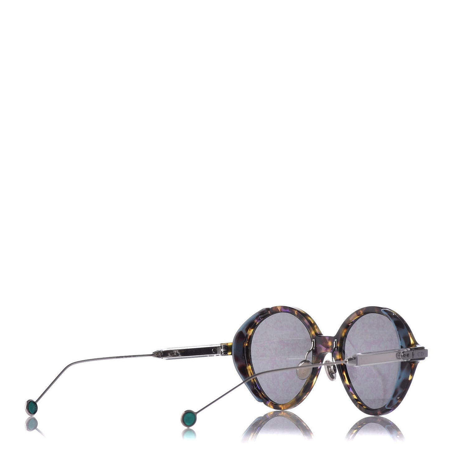 Acetate Leaf Print Umbrage Round Sunglasses Green Foliage