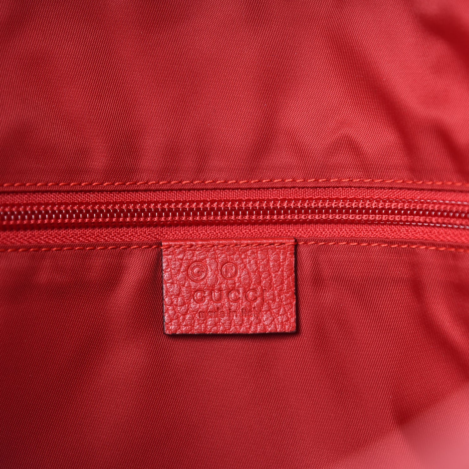 Gucci Nylon Monogram Double Buckle Flap Messenger Bag Vibrant Red 8 of 10