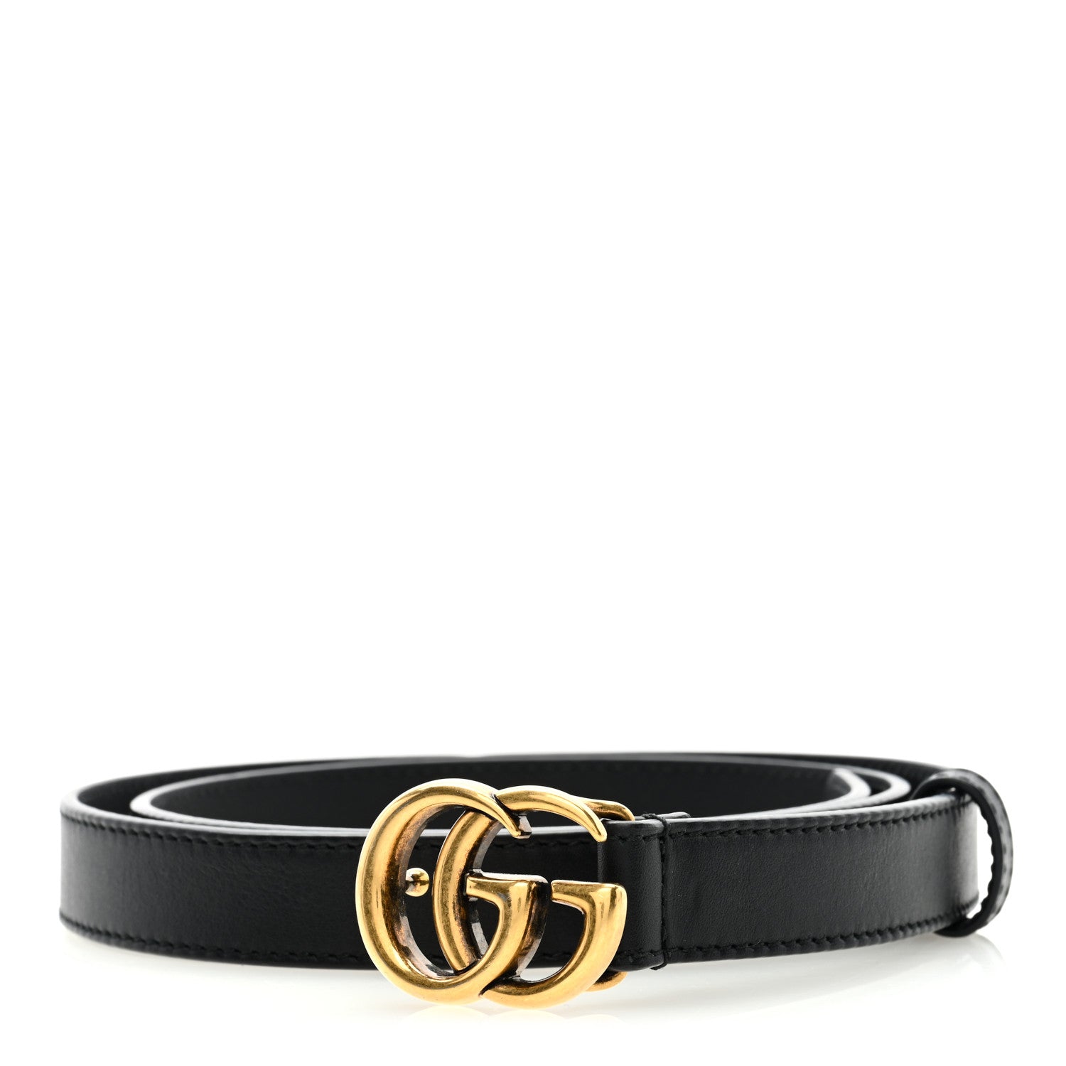 Gucci Calfskin Double G 20mm Belt 85 34 Black 1 of 4
