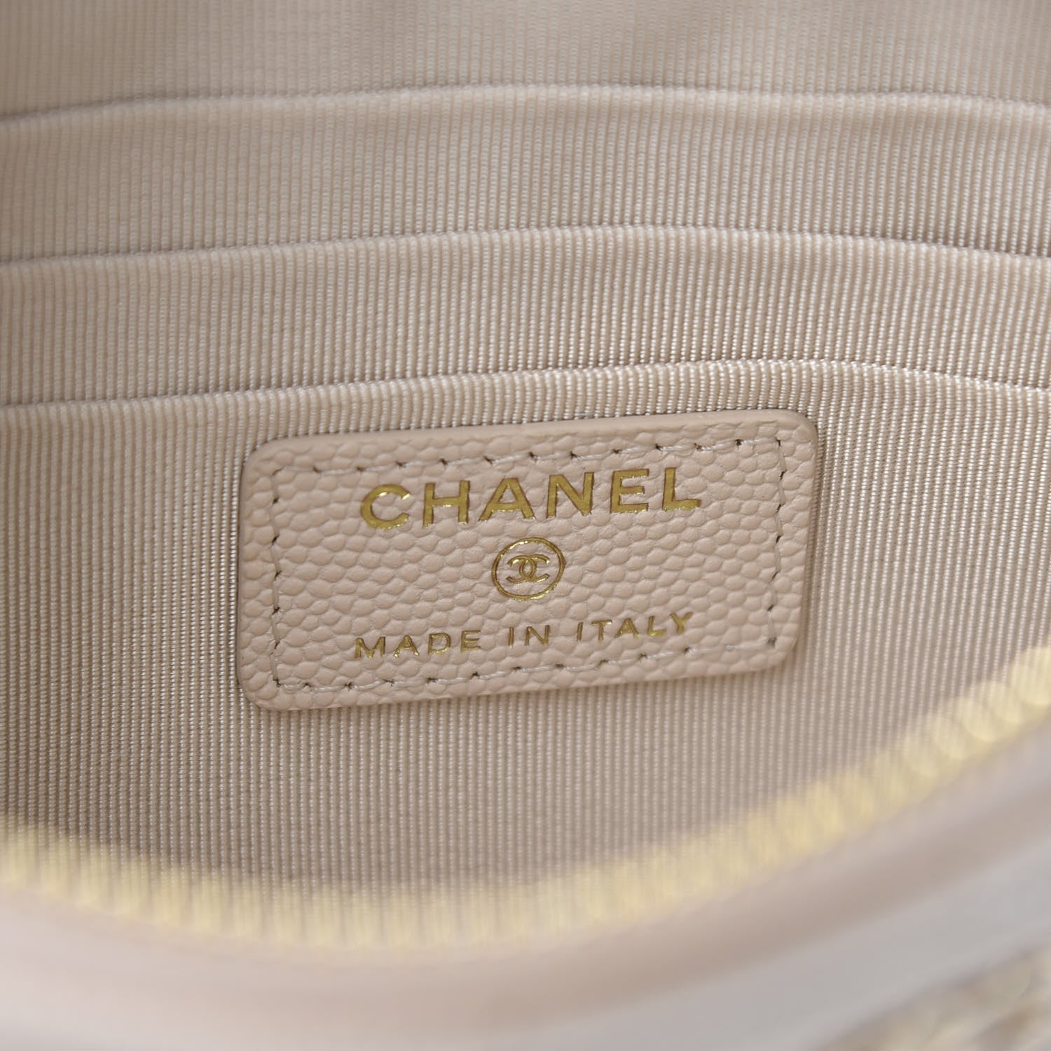 Chanel Caviar Quilted Cosmetic Case Light Beige 5 of 8