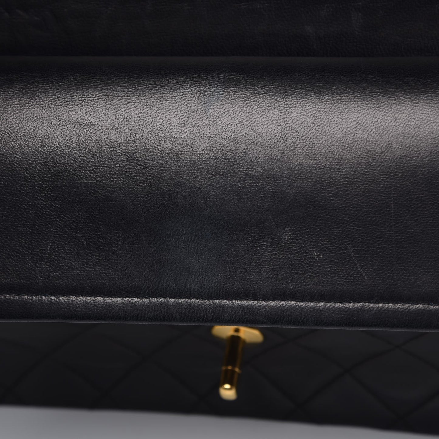 Lambskin Quilted Medium Double Flap Black