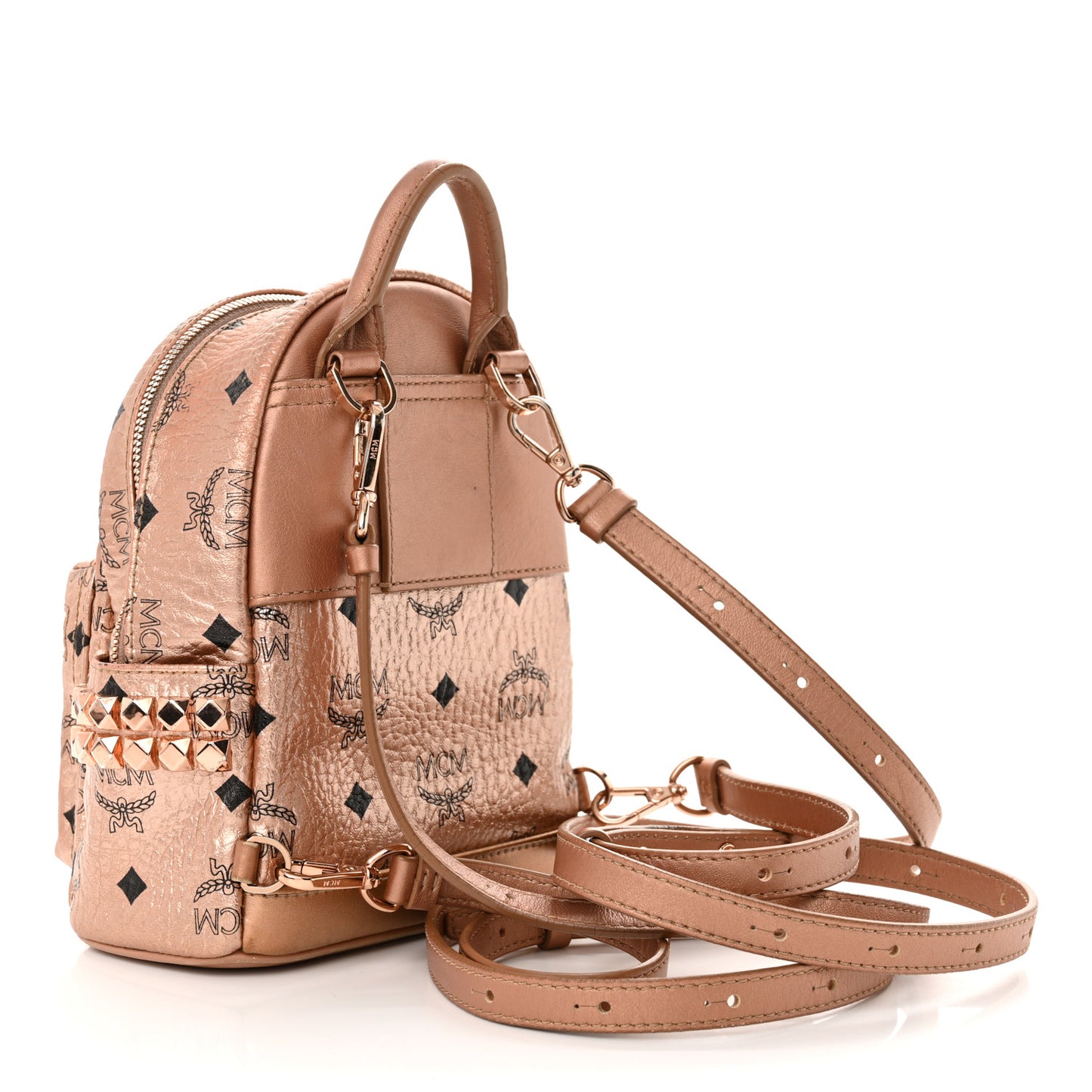 Metallic Visetos Studded X-Mini Bebe Boo Backpack Champagne Gold