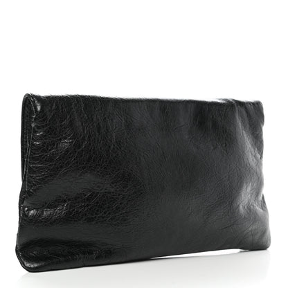 Balenciaga Agneau Giant 12 Gold Hardware Envelope Strap Clutch Black 4 of 10