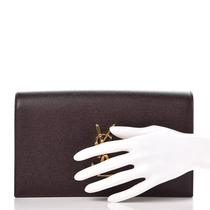 Saint Laurent Grain De Poudre Classic Kate Monogram Clutch Amaranto 2 of 6