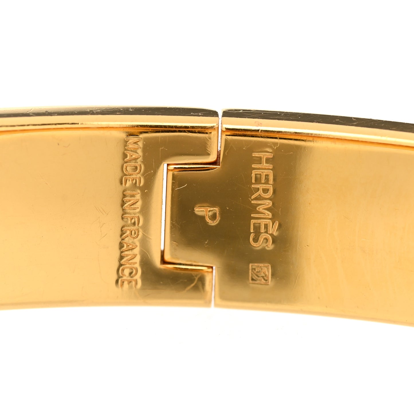 Enamel Narrow Clic Clac H Bracelet PM Marron Glace