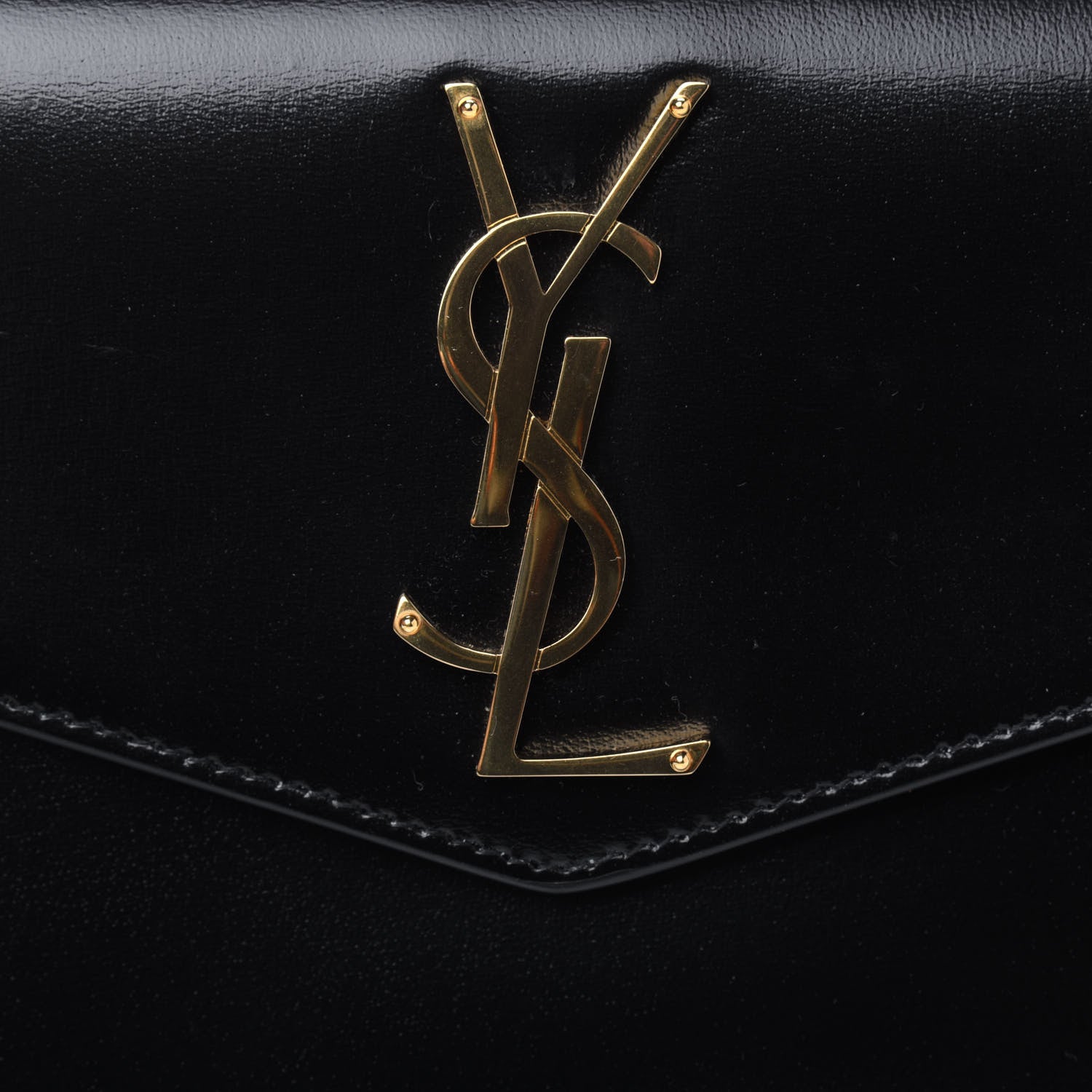 Saint Laurent Smooth Shiny Calfskin Monogram Uptown Pouch Black 8 of 8