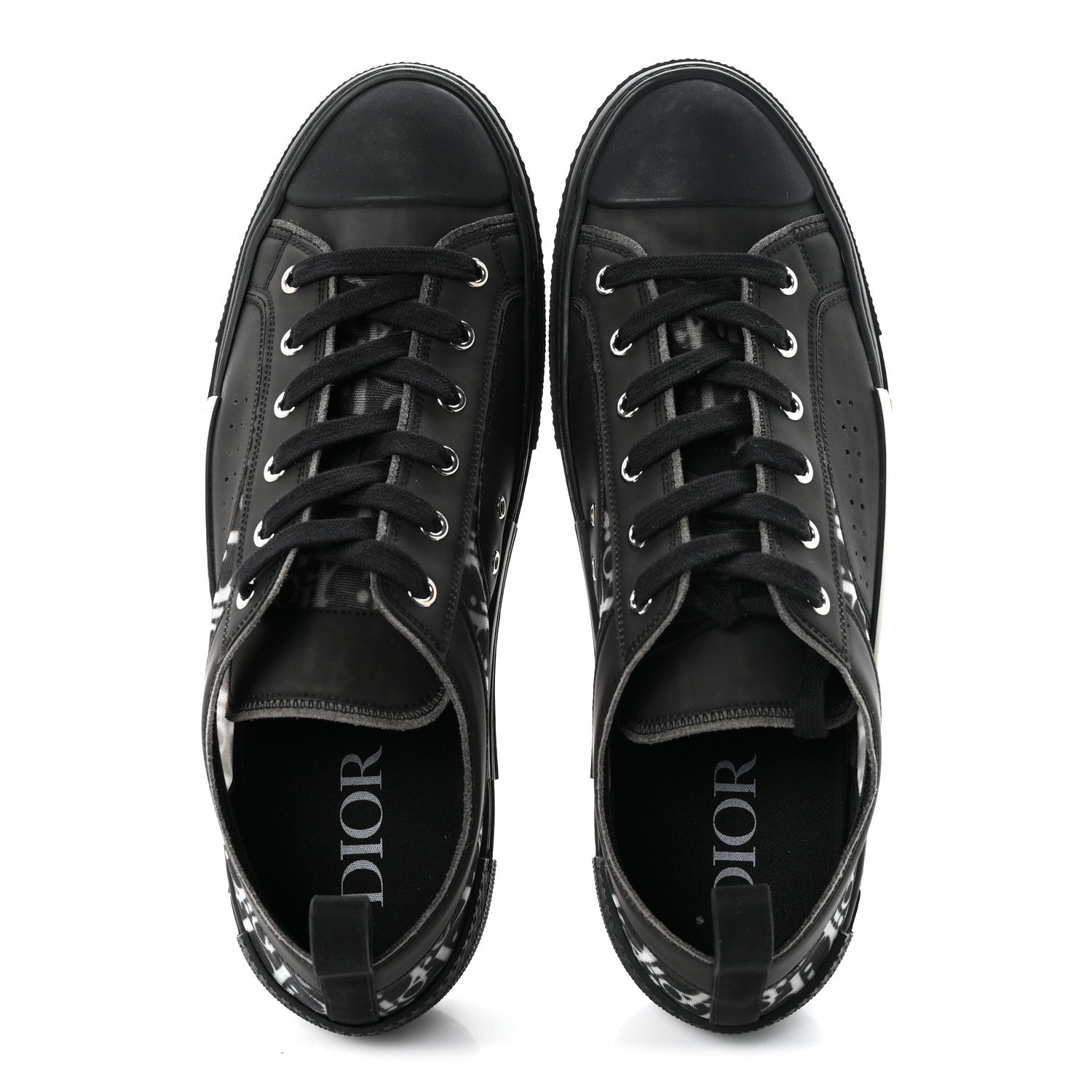 Christian Dior Technical Canvas Oblique Mens B23 Low Top Sneakers 45 Black 2 of 9