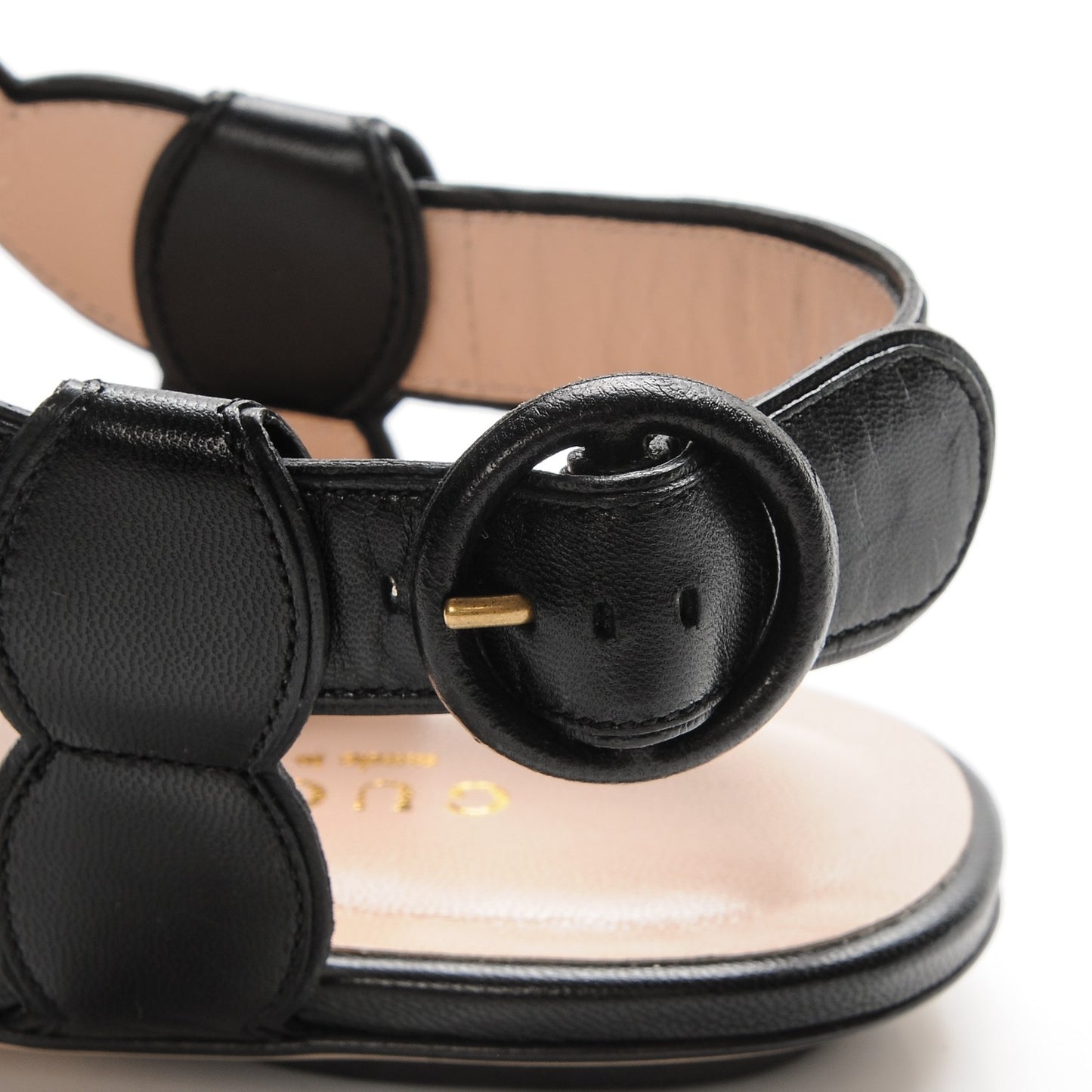 Nappa Willow Pearl Thong Sandals 36 Black