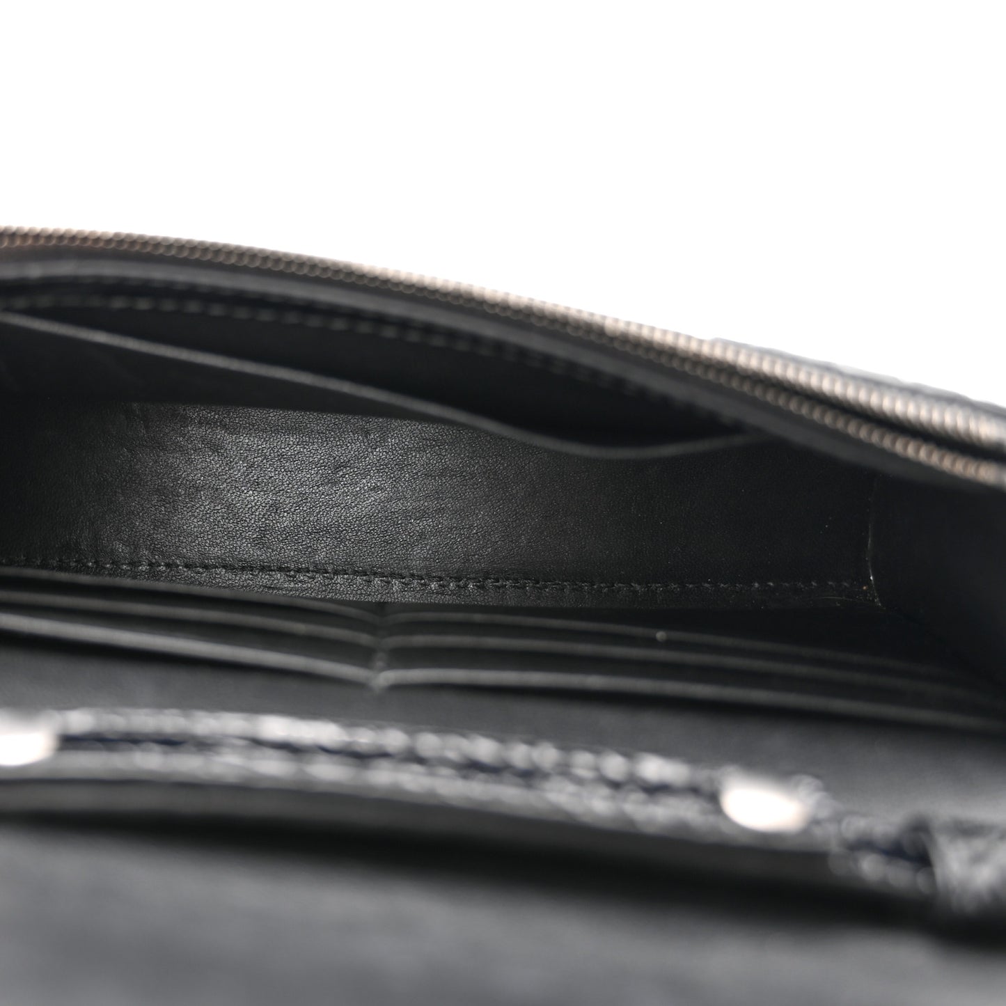 Shiny Calfskin Monochrome Crocodile Embossed Hourglass Chain Bag Black