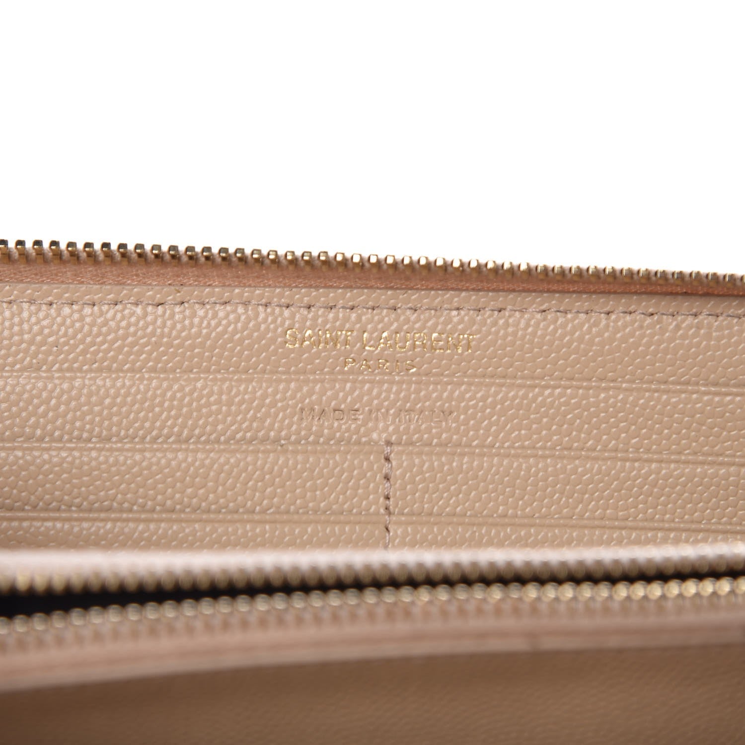 Saint Laurent Grain De Poudre Matelasse Chevron Monogram Zip Around Wallet Nude Powder 6 of 10