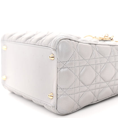 Christian Dior Pearly Lambskin Cannage Medium Lady Dior Grey 9 of 10