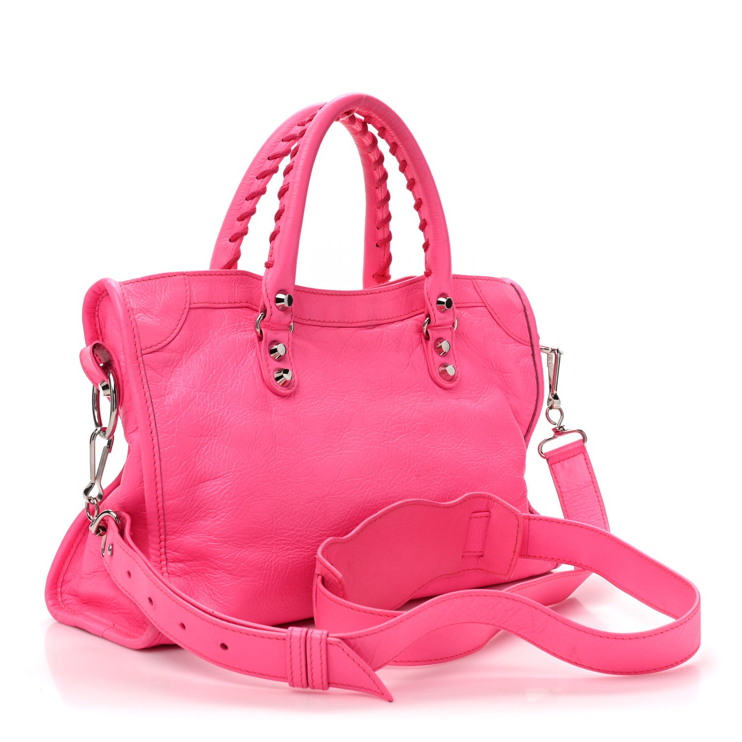 Balenciaga Agneau Classic Silver Hardware S City Rose Fluo 3 of 18