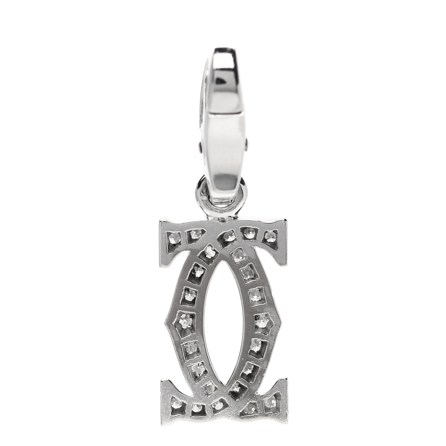 18K White Gold Diamond Logo Charm