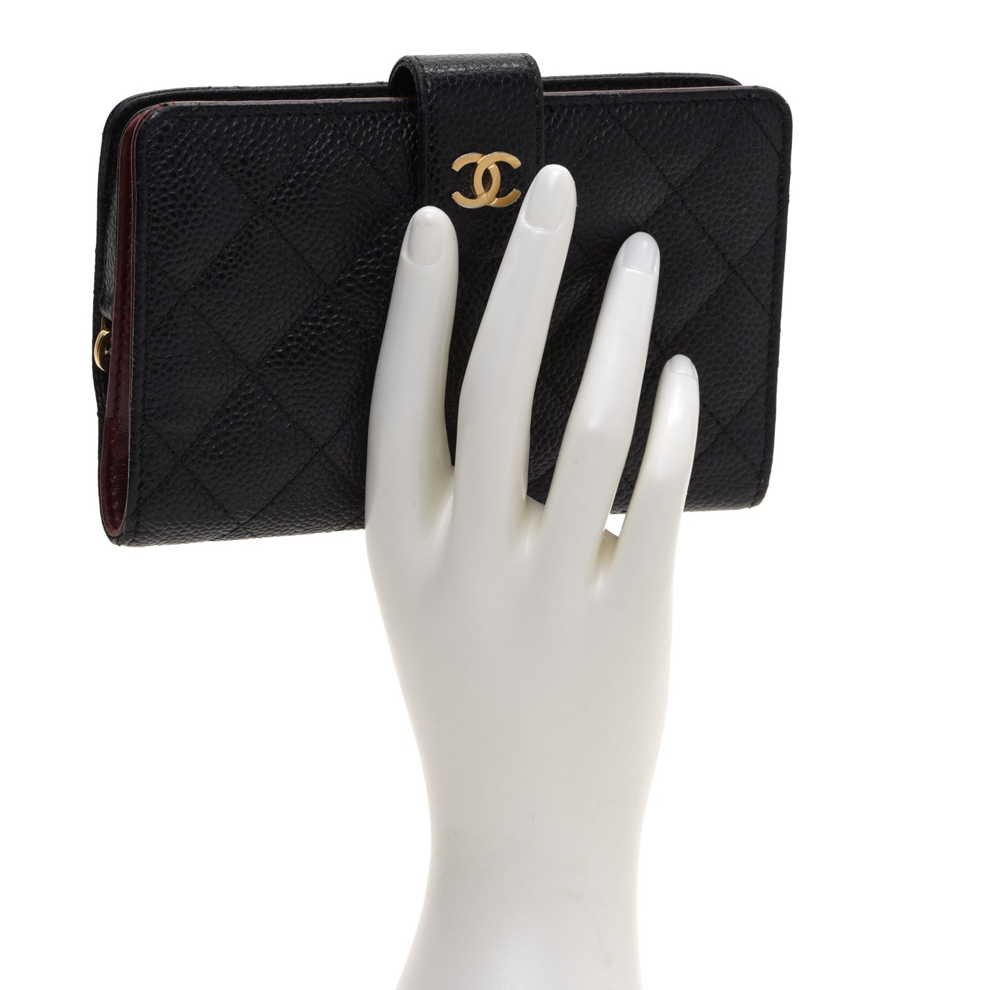 Caviar Quilted CC French Wallet Black