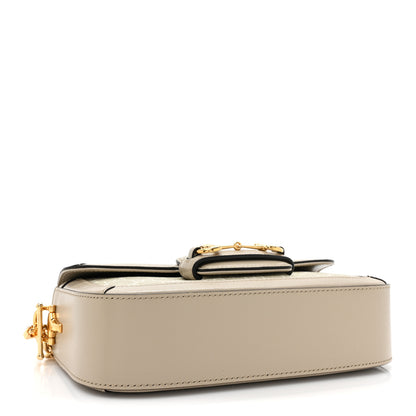 Gucci GG Supreme Monogram Small Horsebit 1955 Chain Shoulder Bag Beige Mystic White 4 of 9