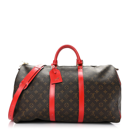 Louis Vuitton Calfskin Monogram Keepall Bandouliere 50 Coquelicot 1 of 12