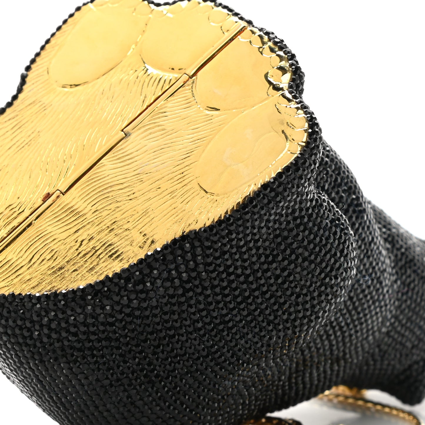 Swarovski Crystal Black Bear Minaudiere Clutch Black