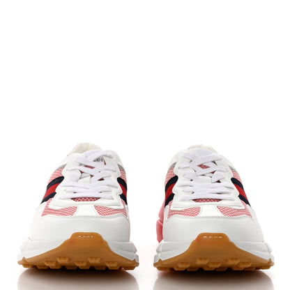 Gucci Lavaredo Eco Fabric Mesh Web Womens Rhyton Reflective Sneakers 38 Great White Water Rose Silver 2 of 8