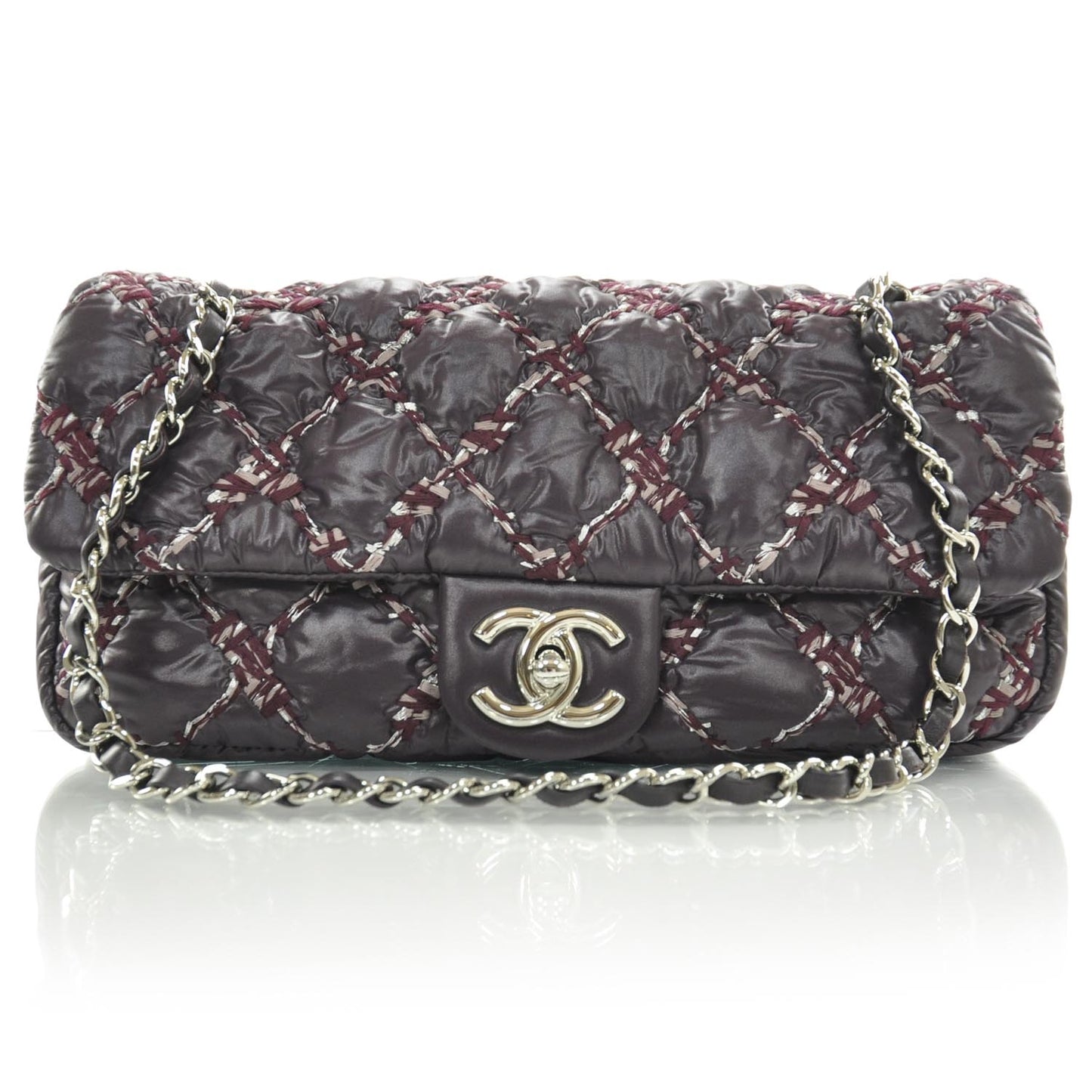 Nylon Quilted Tweed on Stitch Flap Purple