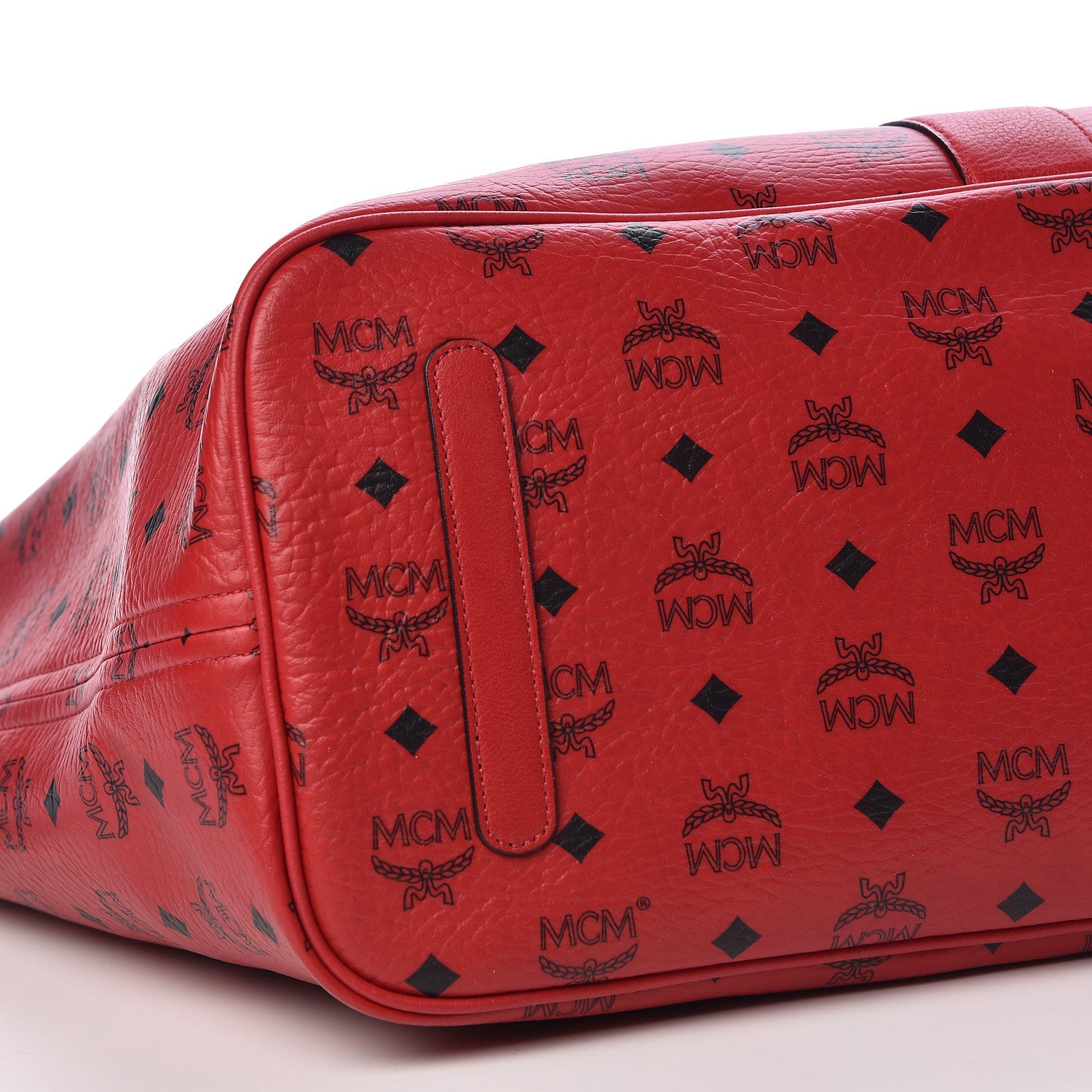MCM Visetos Large Liz Reversible Shopper Tote Ruby Red 10 of 20