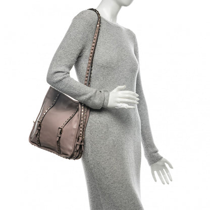 Valentino Garavani Vitello Rockstud Shopper Tote Poudre 2 of 9