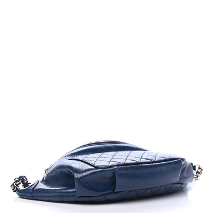 Chanel Crumpled Lambskin Quilted Waist Bag Fanny Pack Navy 3 of 4