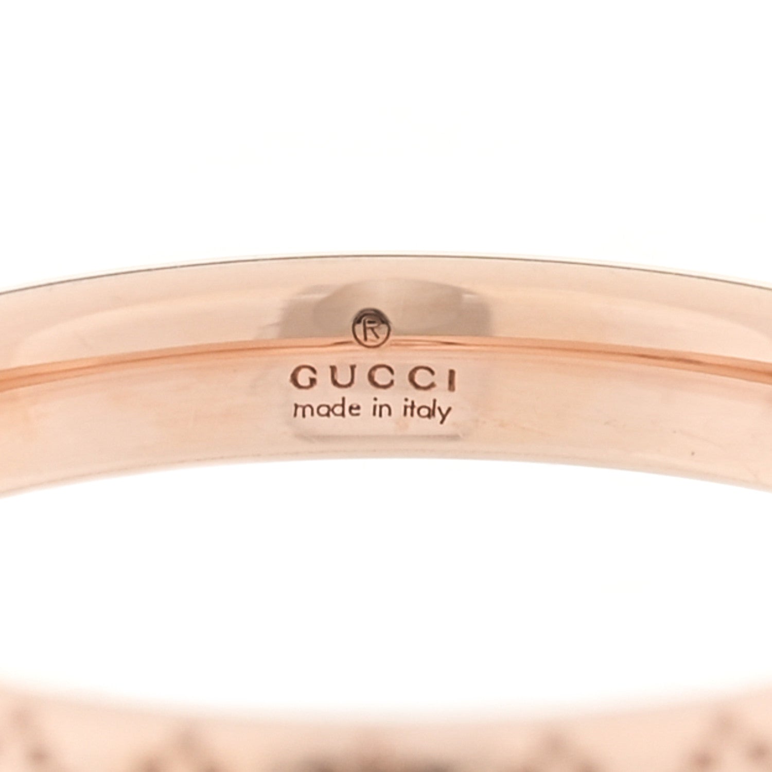 Gucci 18K Rose Gold Diamantissima Band Ring 50 5.25 4 of 5