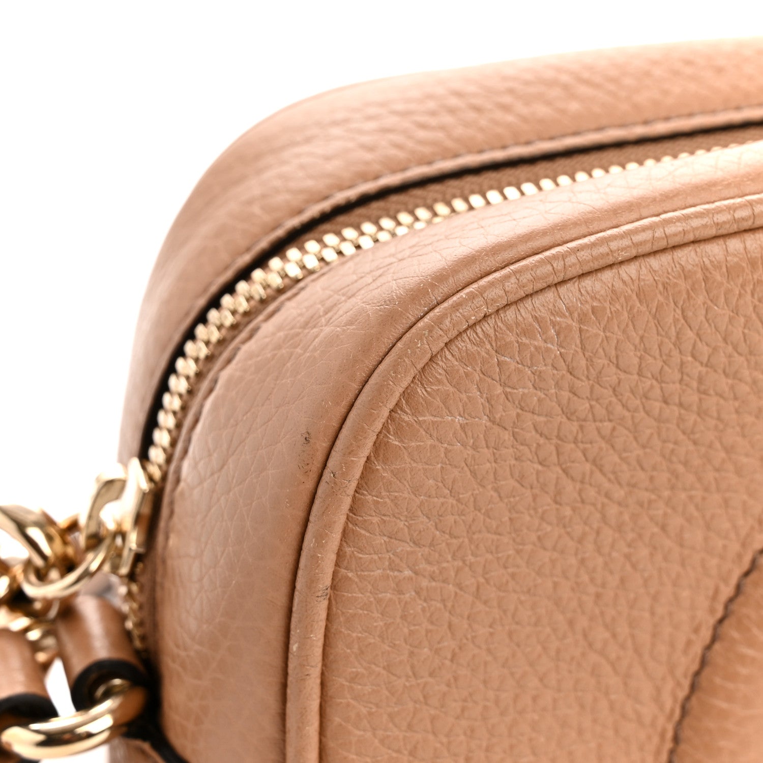 Gucci Pebbled Calfskin Small Soho Disco Bag Camelia 11 of 13