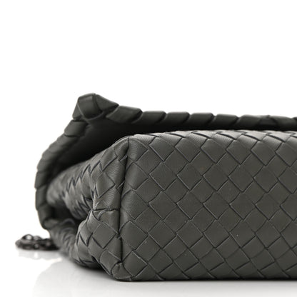 Bottega Veneta Nappa Intrecciato Baby Olimpia Shoulder Bag Steel 8 of 9