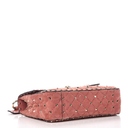 Valentino Garavani Suede Medium Rockstud Spike Shoulder Bag Antico Rosa 4 of 6