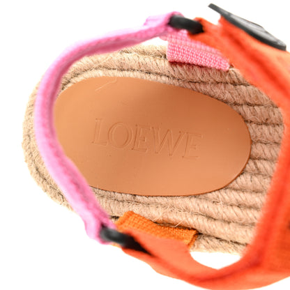 Loewe Raffia Paula's Ibiza Strappy Espadrille Sandals 38 Orange Multicolor 7 of 8