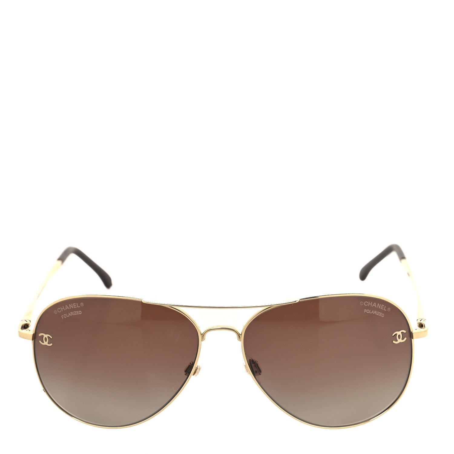 Chanel Aviator CC Sunglasses 4189-T-Q Gold 2 of 8
