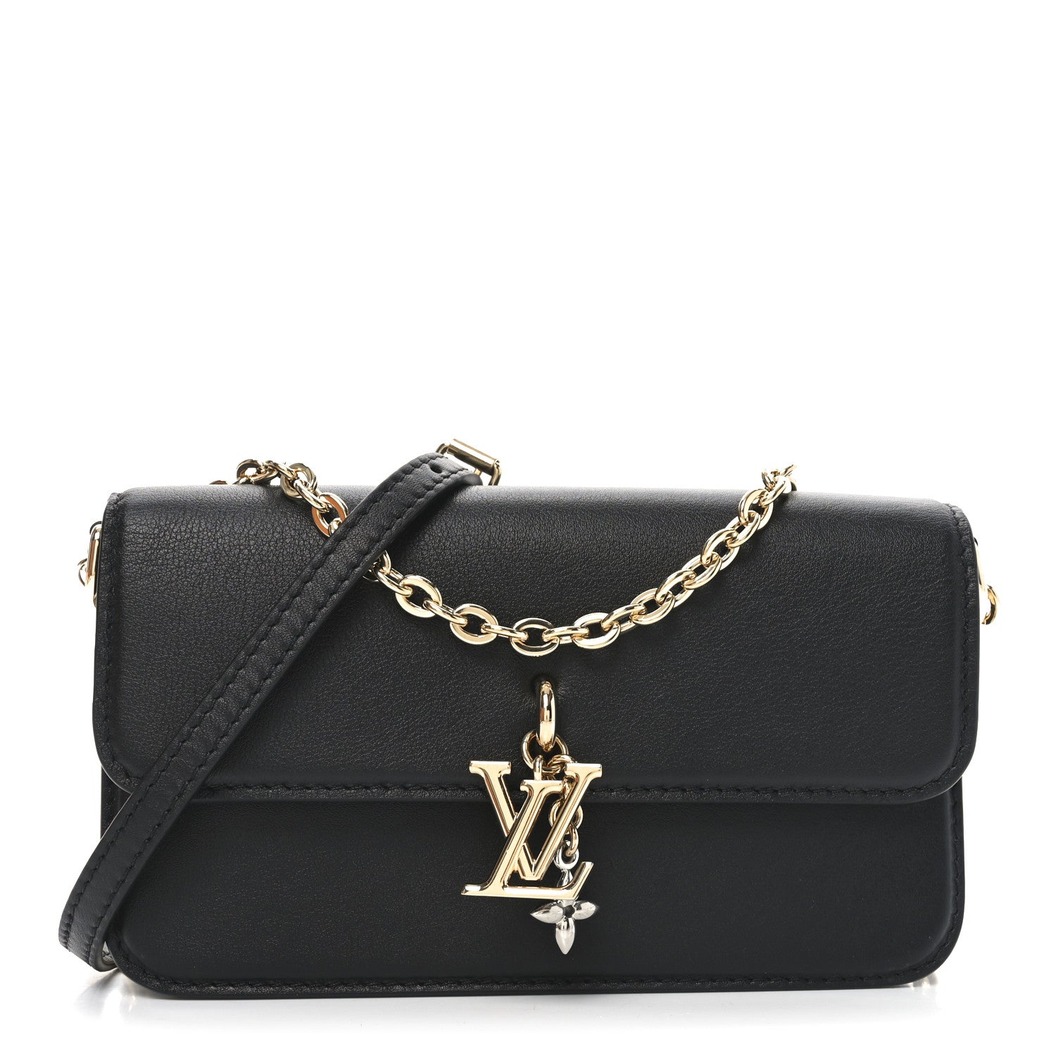 Louis Vuitton Calfskin LV Bloom Wallet On Chain Black 1 of 10