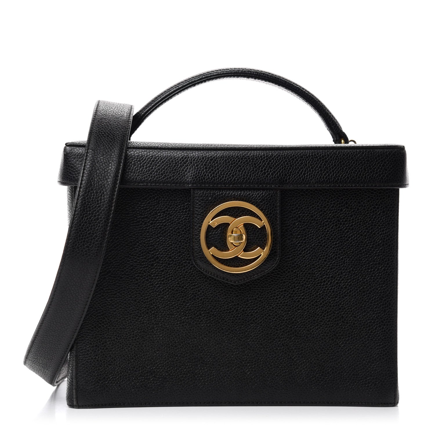 Chanel Caviar Vanity Train Case Black 1 of 15