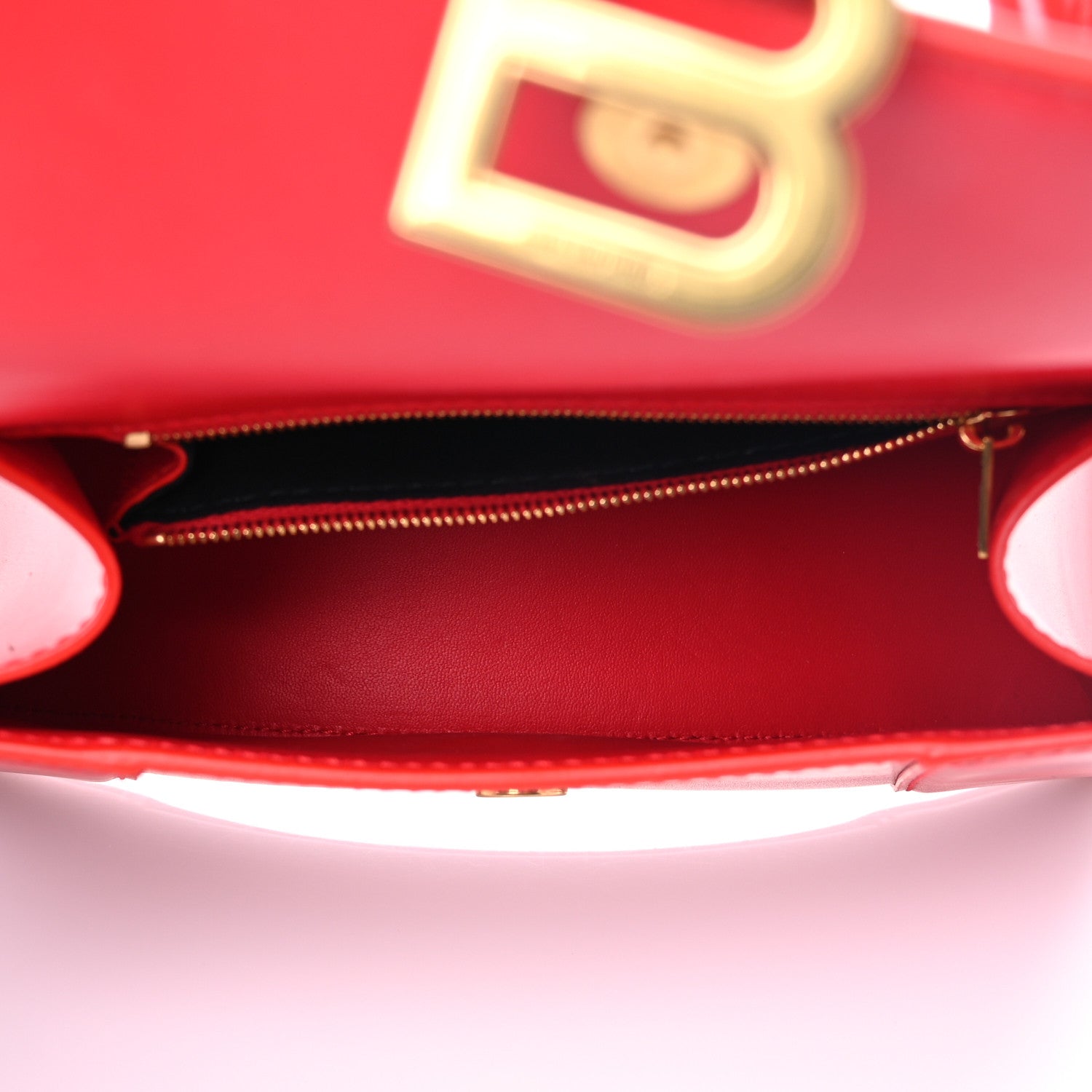 Balenciaga Shiny Box Calfskin Small Hourglass Top Handle Bag Bright Red 5 of 6
