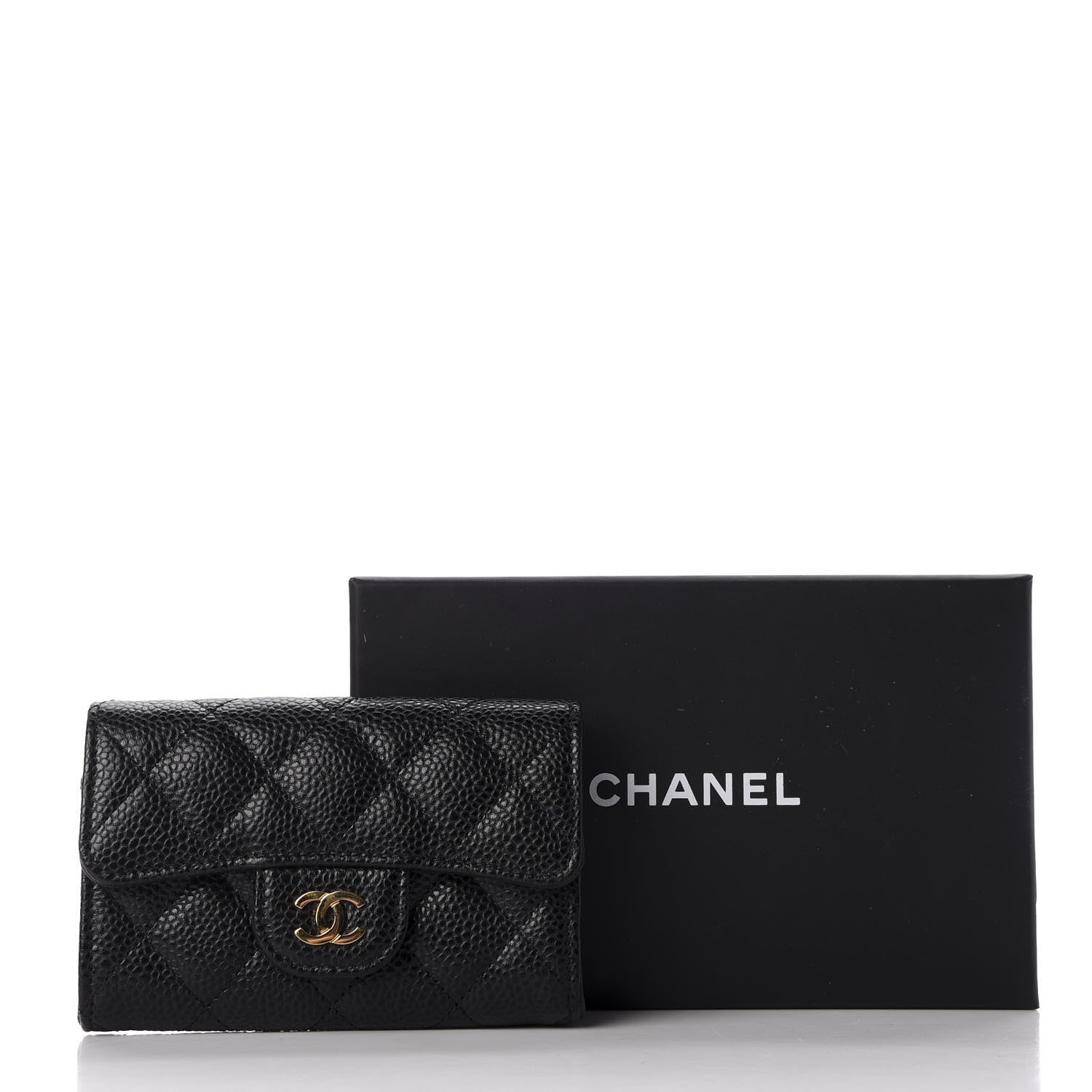 Chanel Caviar Quilted Flap Card Holder Wallet Black 11 of 11