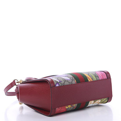 Gucci GG Supreme Monogram Flora Web Small Ophidia Tote Bag Red 3 of 10
