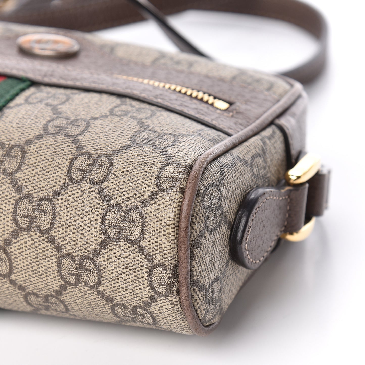 GG Supreme Monogram Web Mini Ophidia Shoulder Bag Brown