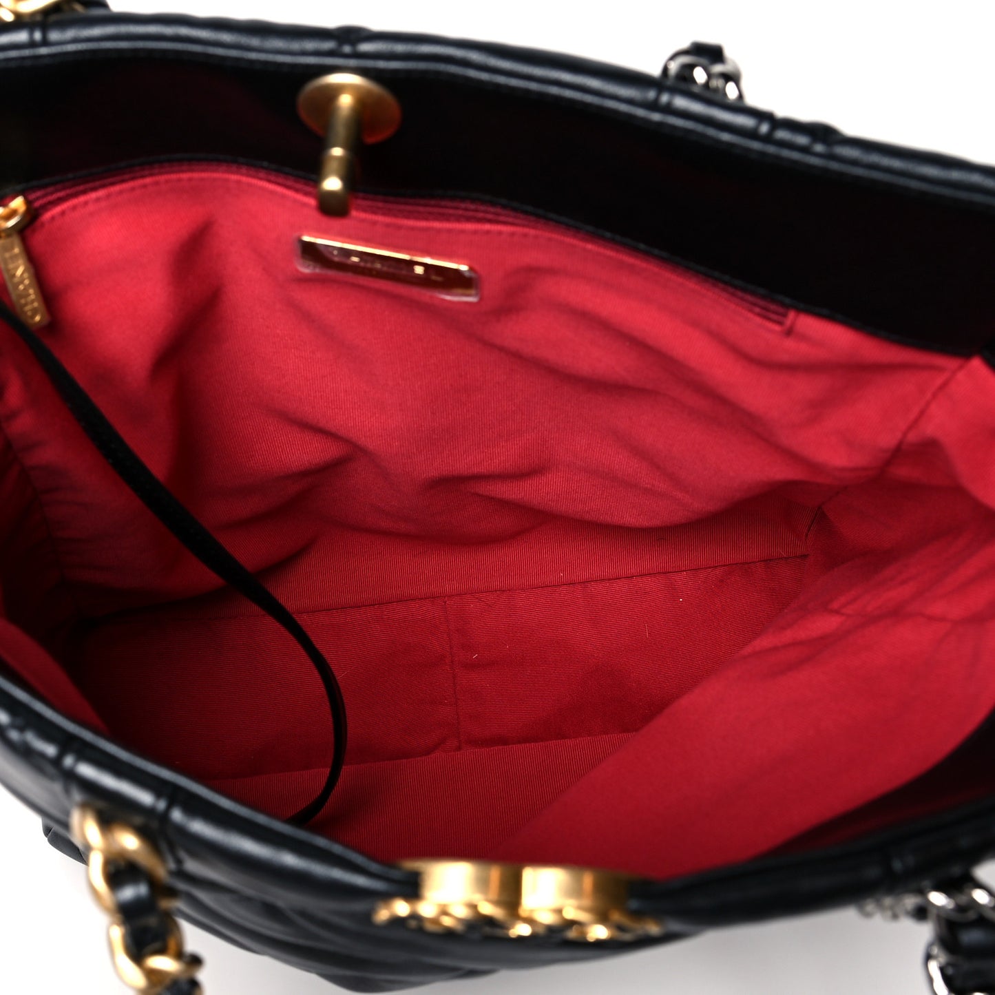 Lambskin Quilted Chanel 19 Shopping Bag Black