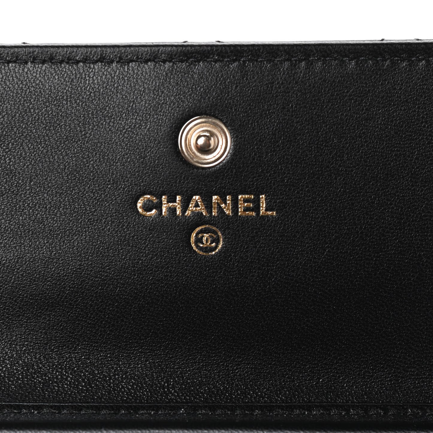 Lambskin Quilted My Chanel Lady Card Holder On Chain Black