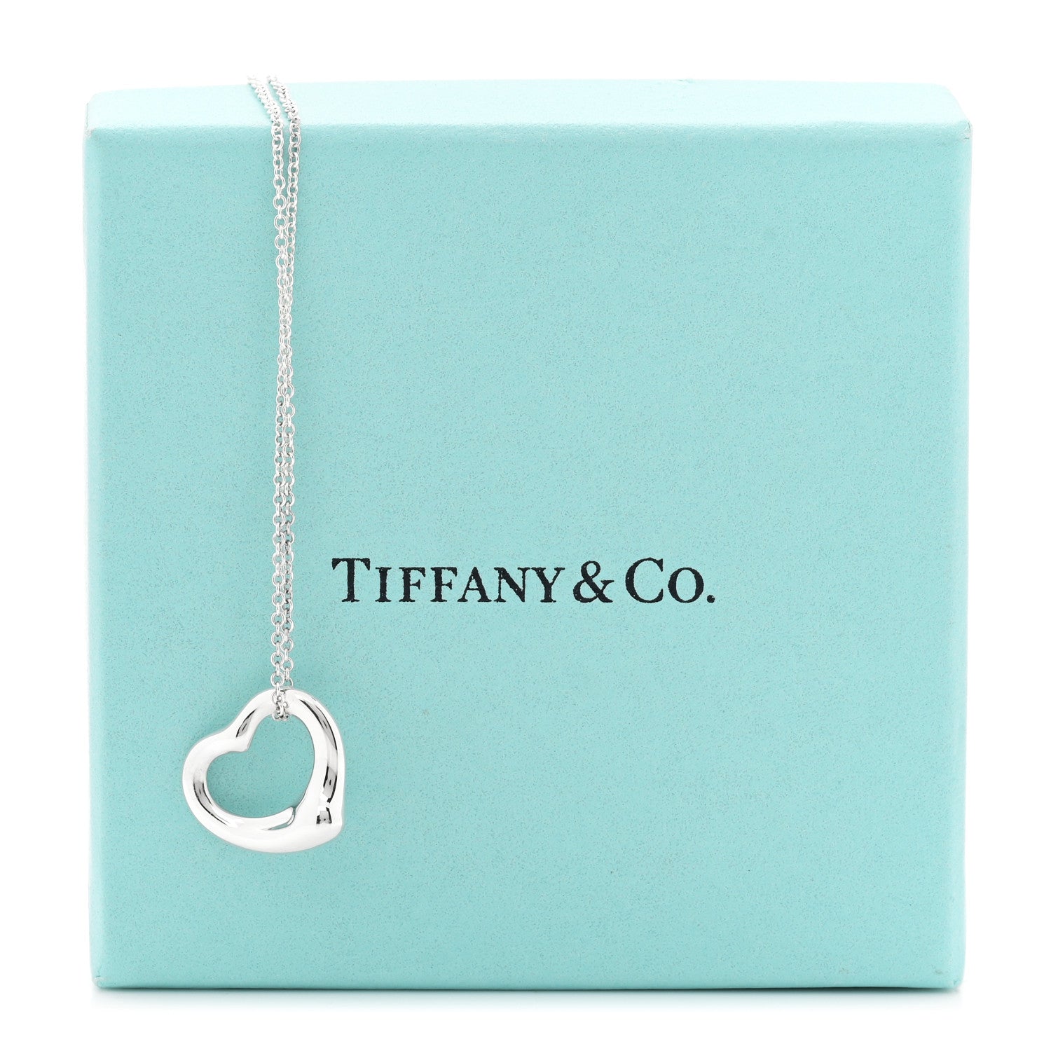Tiffany Sterling Silver 16mm Elsa Peretti Open Heart Pendant Necklace 6 of 6