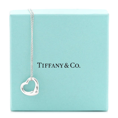 Tiffany Sterling Silver 16mm Elsa Peretti Open Heart Pendant Necklace 6 of 6