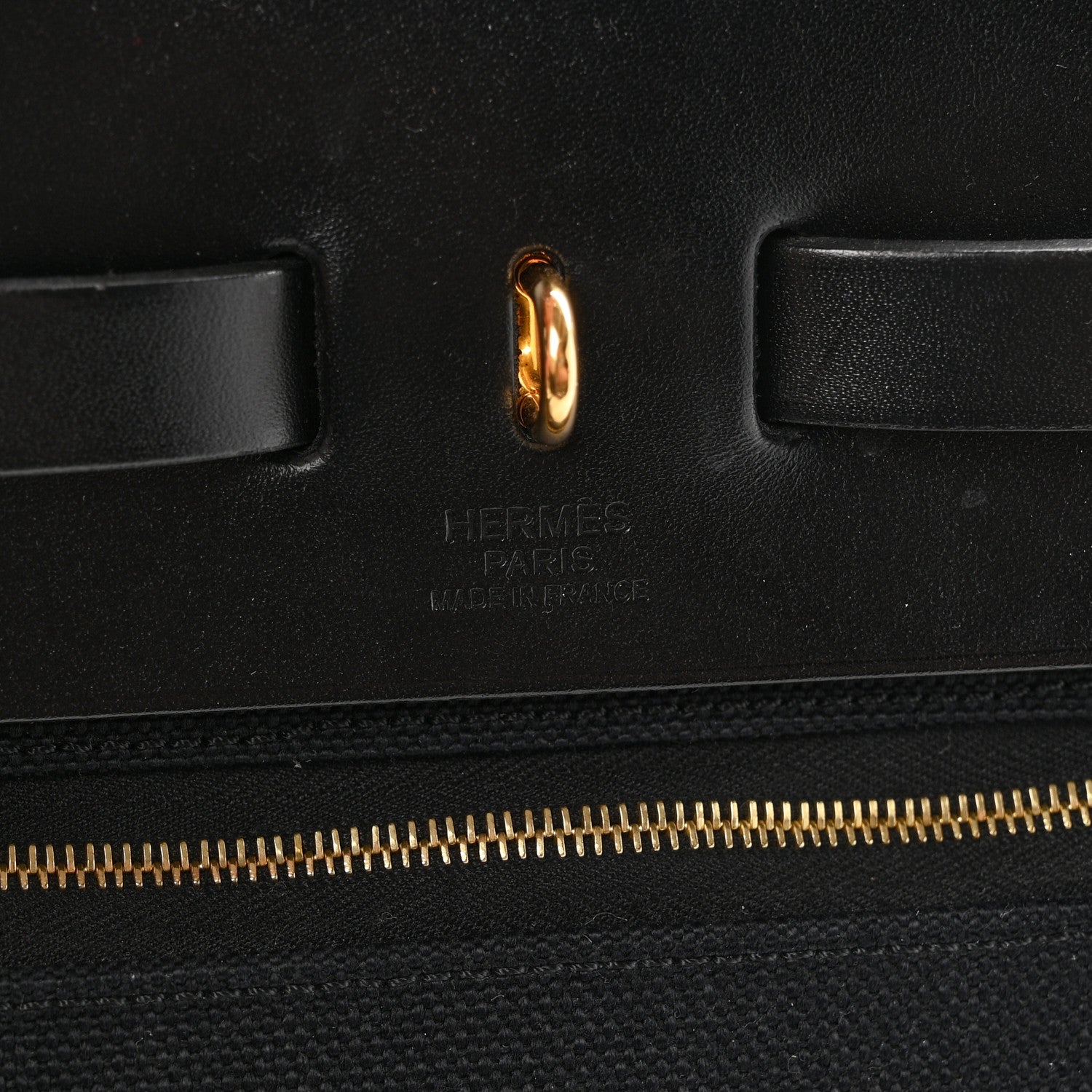 Hermes Military Toile Vache Hunter Herbag Zip Retourne 31 PM Black 7 of 11