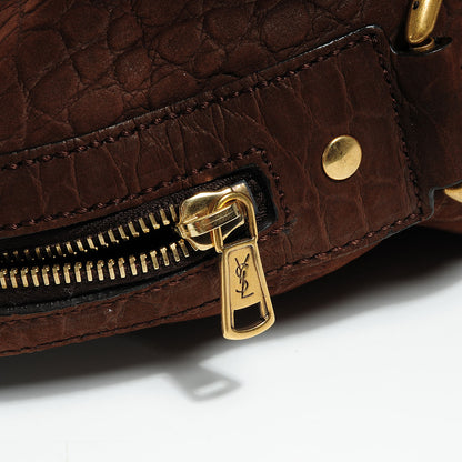 Saint Laurent Crocodile Embossed Large Nubuck Muse Brown 8 of 9